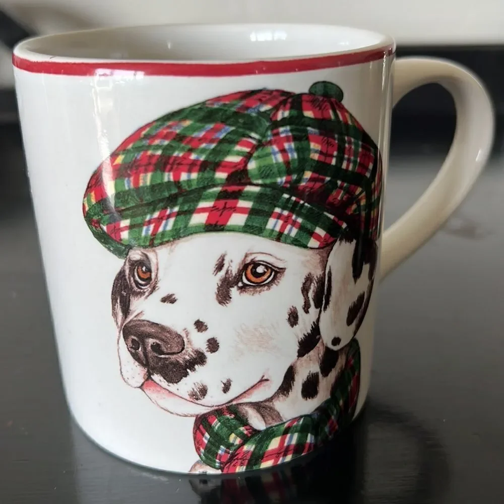 Williams Sonoma Winter Dog Dalmatian Replacement Coffee Mug Tea Cup 8 oz